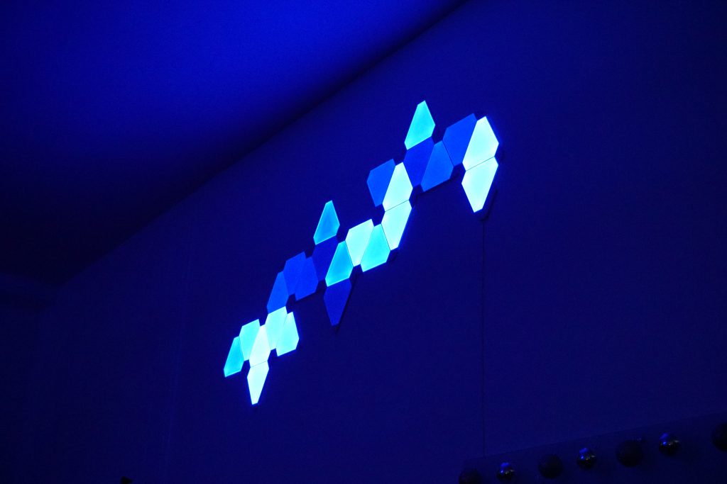 Nanoleaf Lights controlled by the Moddable Lighting Control API